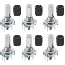 6 Stück EC11 Drehgeber mit Druckknopf 360 5 Pins und Knopfkappe für, ESP32