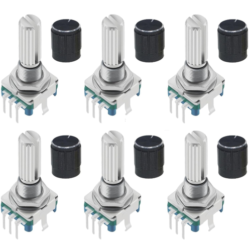 6 pezzi EC11 encoder rotativo con pulsante 360 5 pin e cappuccio manopola per, ESP32