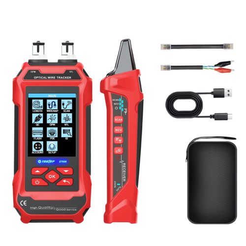 Network Cable Tester 4 in 1 Multi-Function Fiber Optical Power Meter Visual Fault Locator Noise-Free LAN Line Tracking 1