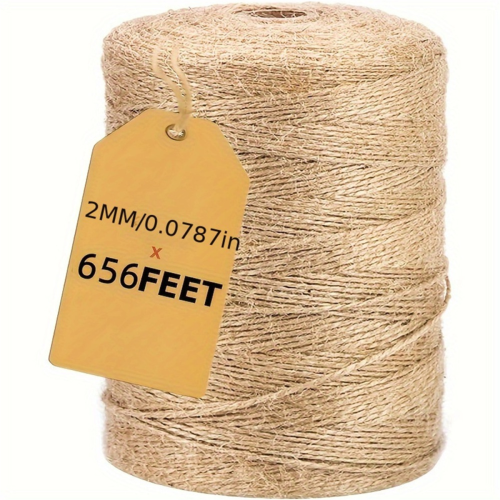 656ft Twine String, HempJute Rope Cord for ChristmasDecorations, Arts & Crafts,Gift Wrapping, String 2
