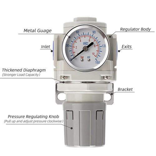 Mini Air Pressure Regulator Compact for Small Compressors, DIY Projects Reducing Valve 2