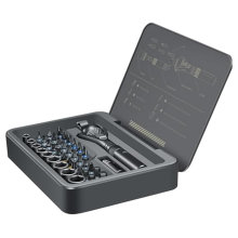 Tournevis magnétique : kit d'outils de tournevis à cliquet 40 en 1 avec poignée à rotule et embouts S2 portables pour réparation de précision