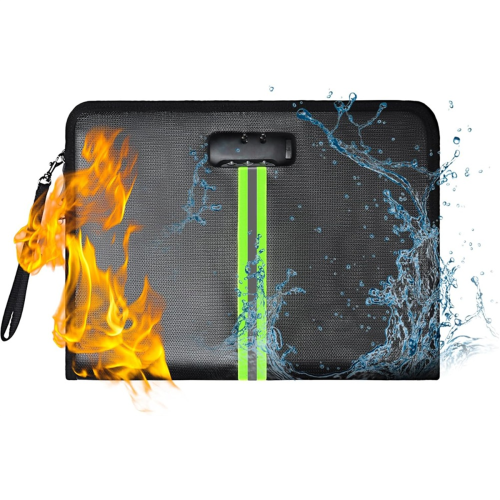 Fireproof Document Bag, 5200 Box with Lock, Handle and Zipper, Organizer for Cash, Home 1