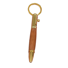 Penna a sfera Bolt Action, penna portachiavi da viaggio, penna a sfera corta e compatta in legno con 5 ricariche di ricambio F