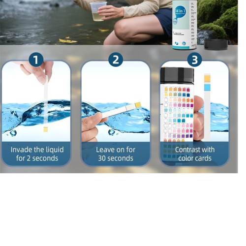 Kit de test d'eau 14 en 1 pour eau potable, eau du robinet, kits de test à domicile, dureté de l'eau A 2