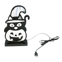 USB-betriebene Halloween-Neon-Kürbis-Lampe, Nachtlicht, Tisch-Nachttisch-Dekoration, Party, Festival, Geschenk, LED-Stecker, kompakt