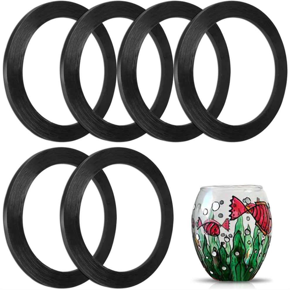 6-Pack Gekleurde Glasdraad - Applicatierol Zwart Pet Kunstmatig Voor Schilderen-image