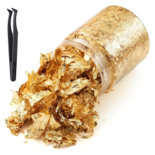 Fiocchi di foglia d'oro con pinzette, 10 g metallizzati per resina, pinzette, imitazione nail art