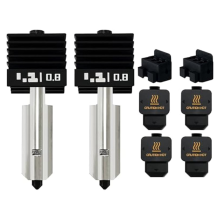 Kit de 2 têtes chauffantes de 0,8 mm avec buse en acier trempé améliorée, couvercle en silicone supplémentaire et 2 brosses pour H2D
