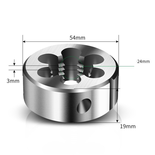 Metric M24 Round Threading Die Left Hand Thread Wrench Cutter Stand Tapping Artifact 2