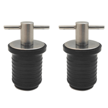2 stuks roestvrij staal 304 en rubberen T-greep draaibare aftapplug voor 1 inch 25 mm gat op de spiegel van een marineboot of jacht