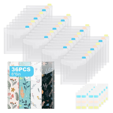 36Pcs 6x6 Inch Clear Scrapbook Paper Storage with 60 Pcs Sticky Index Tabs Organizer Craft