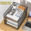 Office File Organizer Metal Mesh Desk with Three Layer Design Multifunctional Holder Storage Rack Black 5