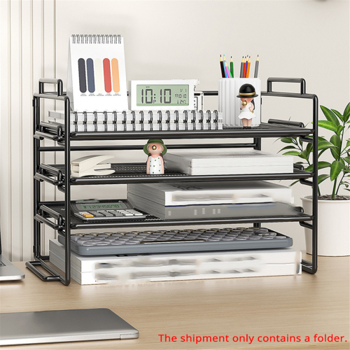 Thickened File Rack Metal Frame Office Desktop Multi-Layer Folder Storage Box Supplies Complete 2