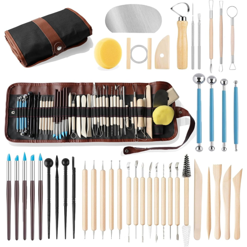 43PCS Pottery Tools for Sculpting Polymer Clay Kit DIY Handcraft Modeling Carving Set 1