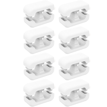 8er-Pack Kabelclips aus Silikon mit zwei Steckplätzen und starkem Nano-Klebstoff, Organizer zum Verriegeln der Kabelverwaltung, Weiß