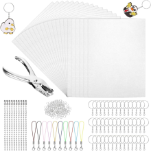 245-teiliges Schrumpffolien-Set, Schrumpfpapier-Schlüsselanhänger-Set, Schrumpfset mit 25 Schrumpfpapieren, Locher