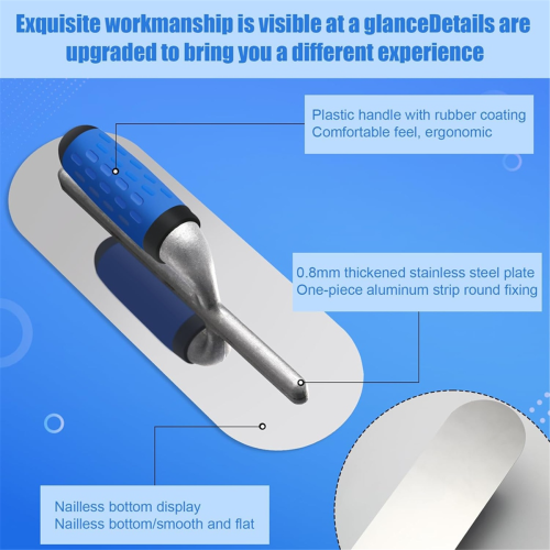 Stainless Steel Plastic Handle Round Concrete Finishing Trowel Tool Hand Tool,C 2
