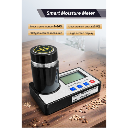 Grain Moisture Meter for 19 Kinds Grains Smart Tester Digital Display Cocoa Beans Wheat Corn Analyzer 2