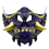 Halloween Japanese Samurai Ghost Devil Mask Warrior Role Playing Horror Thick Blue 1