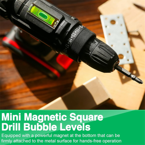 9 Pcs Small Bubble Spirit Level, Mini Magnetic Square Drill , Circular Measuring Tool 2