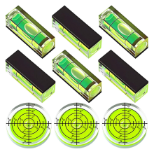 9 stuks kleine waterpas, mini magnetische vierkante boor, cirkelvormig meetinstrument
