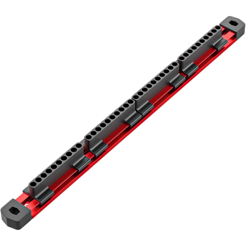 1/4 Hex Bit Organizer,40 Holes Slidable Screwdriver Rail Holder with Magnetic Base for Drill Bits Storage 1