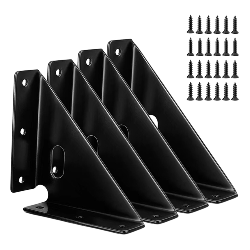 Joints à gousset (4 pièces), code d'angle trapézoïdal, fixations de support, joint de support d'étagère de meuble