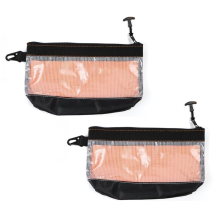 Lot de 2 petites pochettes à outils zippées, sac pour électriciens, transparent, vide, portable