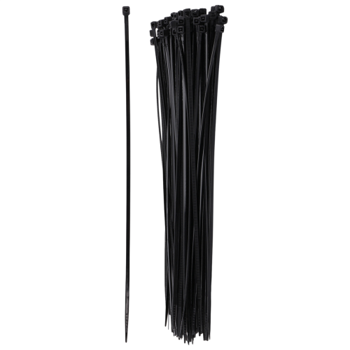 100 x Thin Black Cable Tidy Ties Zip Cord Strap Wrap 200mm 3mm