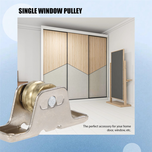 Puleggia per porte con rullo singolo per finestra, diametro 1,6 cm, argento + oro 2