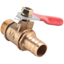 Robinet à boisseau sphérique en laiton avec filetage mâle PT 10 mm x 1/4 po, poignée à levier, passage intégral