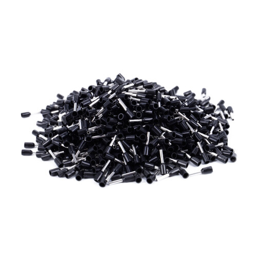 1000x Crimp Terminal Pre Isolierte Ferrule E1008 18AWG 1,0mm2 Silber Schwarz