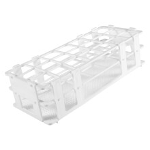 Kunststof reageerbuisrek voor 30 mm buis, 21 wells, wit, afneembaar (21 gaten)