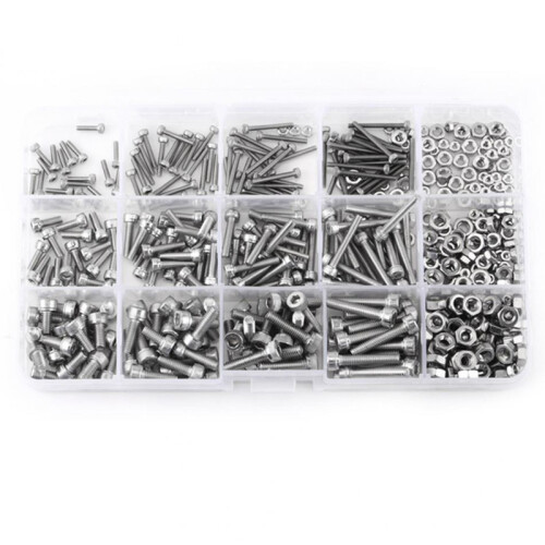 480pcs M2 M3 Hex Socket Screws Set Stainless Steel Cap Head Nuts Repair Tool