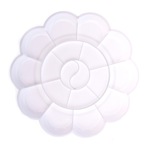 Witte plastic aquarelverfmengpalet met 18 compartimenten 1