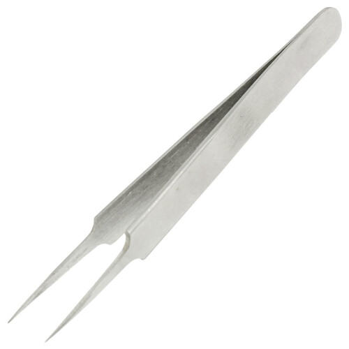 Mini-Pinzette mit spitzer Spitze, polierter Edelstahl, gerade, 11 cm