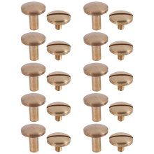 10x Arc massief messing knoopknop schroef spijker achterkant leren klinknagel riem 8mm