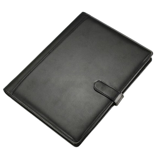 Schwarze A4 Executive Konferenzmappe Portfolio PU Leder Dokumentenorganizer 2