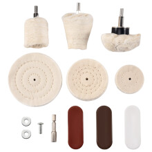 Kit de 10 disques de polissage avec 3 disques de polissage, manche de 6,35 mm, pour collecteur, aluminium, acier inoxydable, chrome