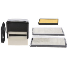 Selbstfärbendes Stempelset, individuell, personalisierbar, DIY, Firmenname, Nummer, Adresse, Druckgummi mit Pinzetten-Set, Schwarz