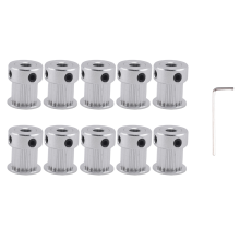 Puleggia sincrona dentata 2GT da 20 denti, foro 5 mm per larghezza 10 mm, cinghia 2M, gioco ridotto, 20 denti, 10 pezzi