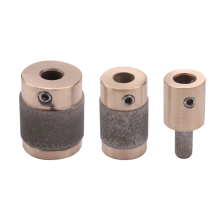 Lot de 3 têtes de meuleuse 1 pouce 3/4 1/4, noyau en laiton, grain standard, mèche pour vitrail, pierre