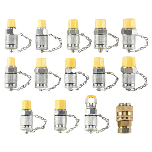 14Pcs Hydraulic Pressure Test Point Testing Coupling Adapter Set for System Kit 2