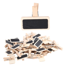50 Mini schoolbord hout bericht rechthoek klem paneel kaart memo's label prijs plaats nummer tafel