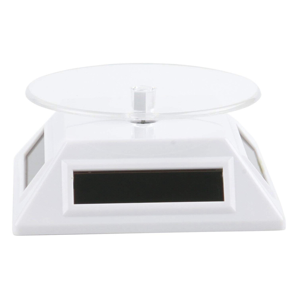 Espositore Rotante Bianco Alimentato A Energia Solare/Batteria Per Esposizione Di Prodotti, Gioielli, Arte E Fotografia