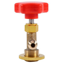 R134a Dosenöffner Hahn M14/1/4 Zoll SAE Auto Auto Klimaanlage Kältemittel Ventil Rot + Gold Flasche