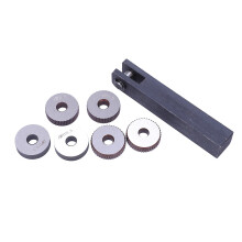 7x Enkele wiel rechte lineaire kartelgereedschapset 0,5 mm 1,5 mm 2 mm spoed