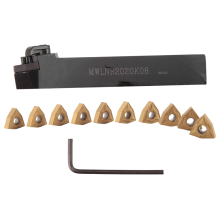 Satz mit 20-mm-Drehwerkzeughalter MWLNR2020K08 + 10 WNMG0804-Hartmetalleinsätzen