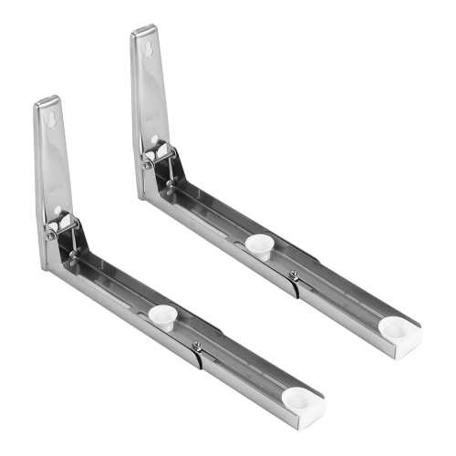 Support Frame Steel Foldable Stretch Shelf Rack Microwave Oven Wall Mount Bracket Stainless Silver 2